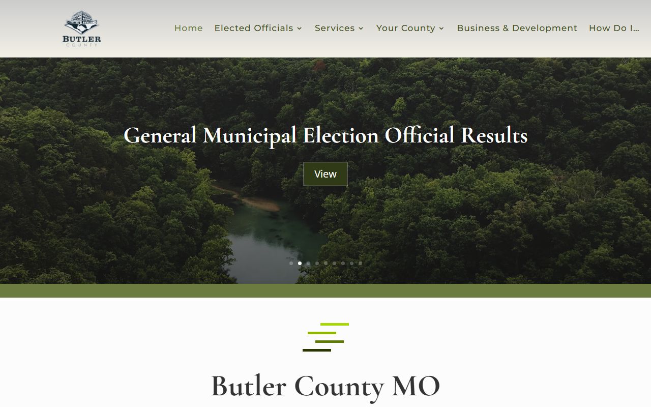 Butler County government website for dissolution of marriage records