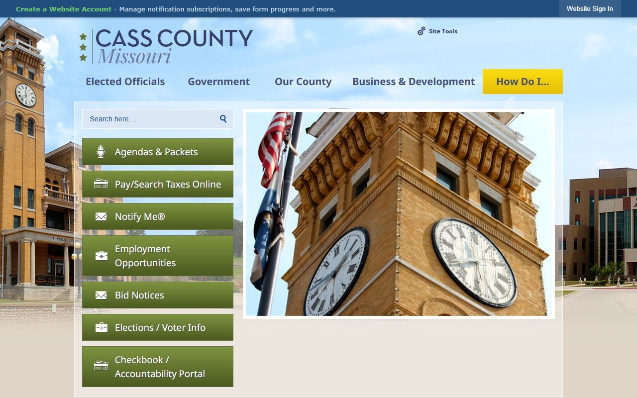 Cass County government website for dissolution of marriage records