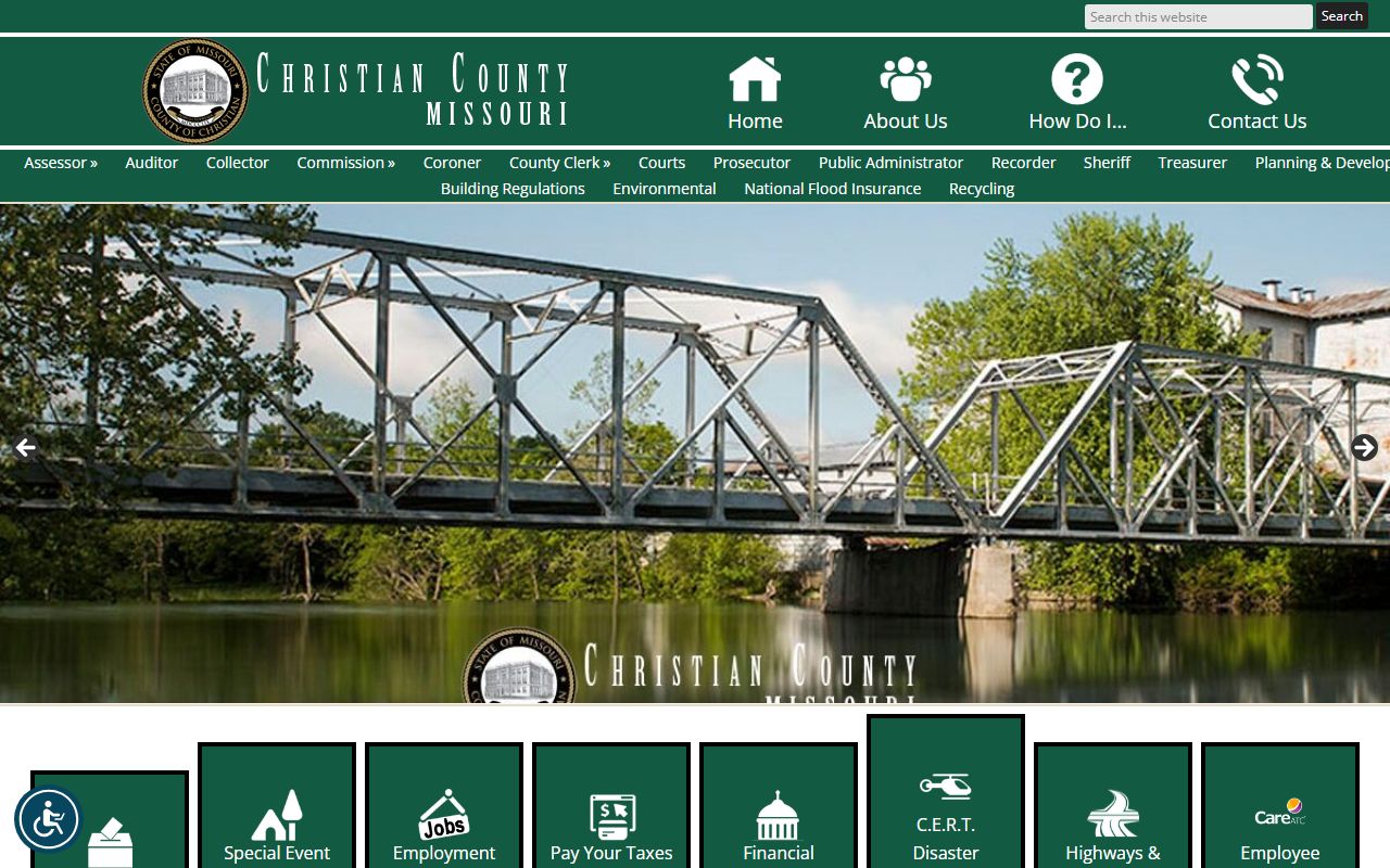 Christian County government website for dissolution of marriage record access
