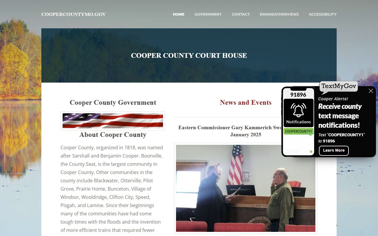 Cooper County government website for dissolution of marriage record access
