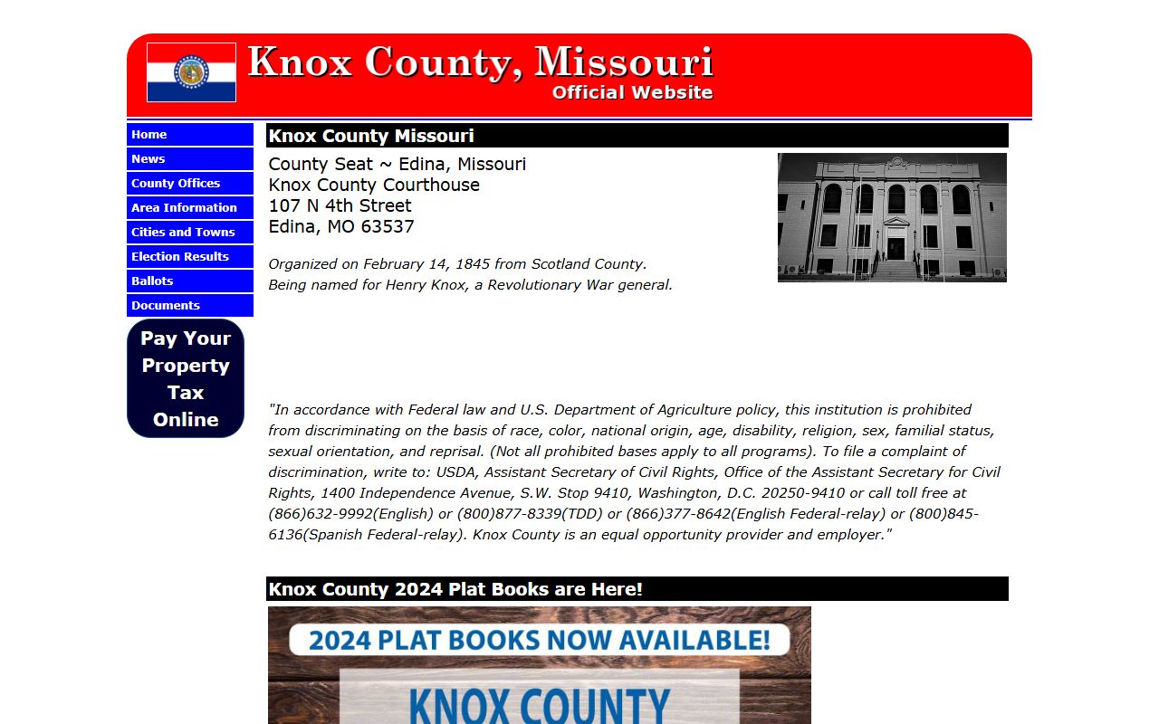 Knox County government website for dissolution of marriage records