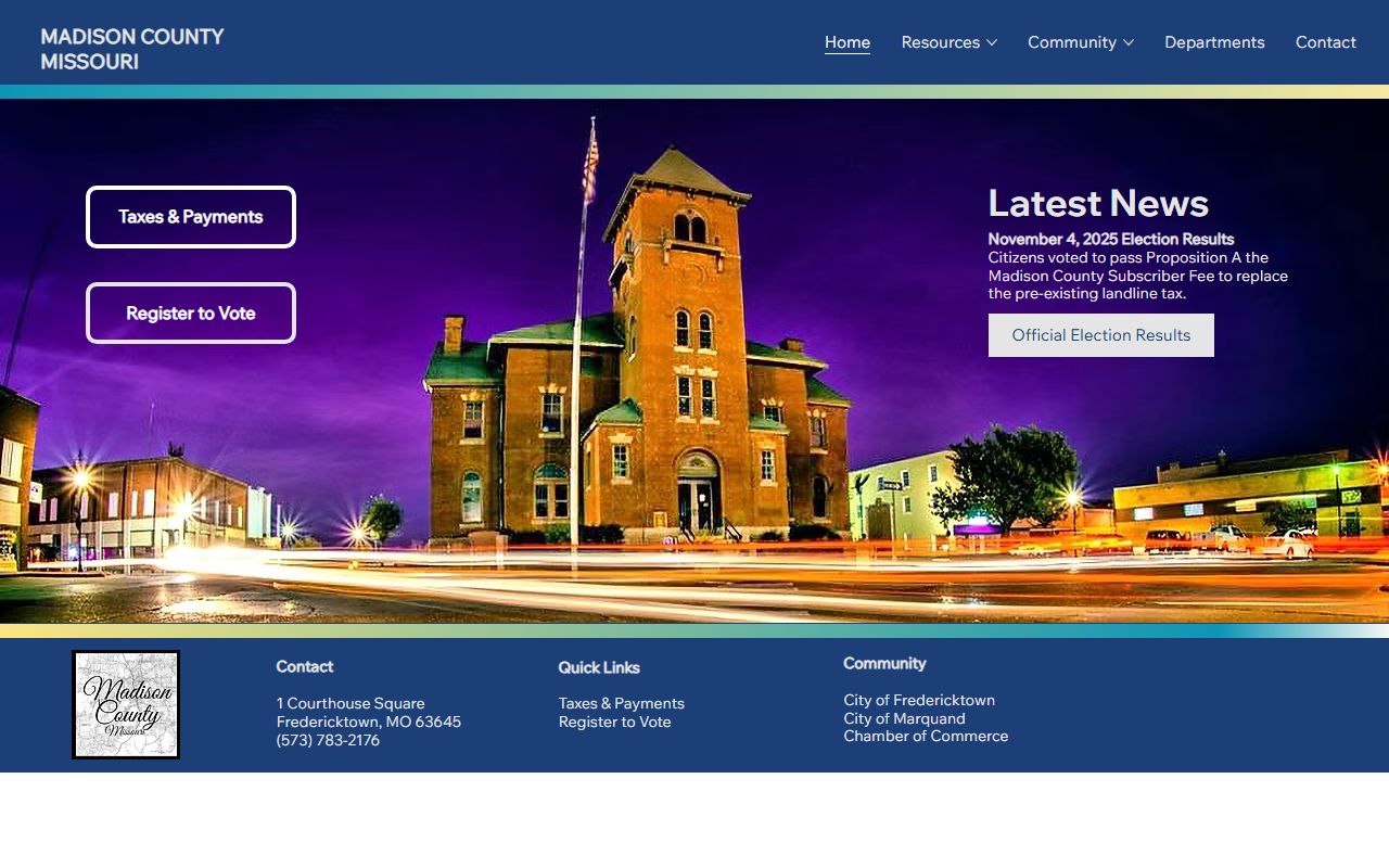 Madison County government website for dissolution of marriage records