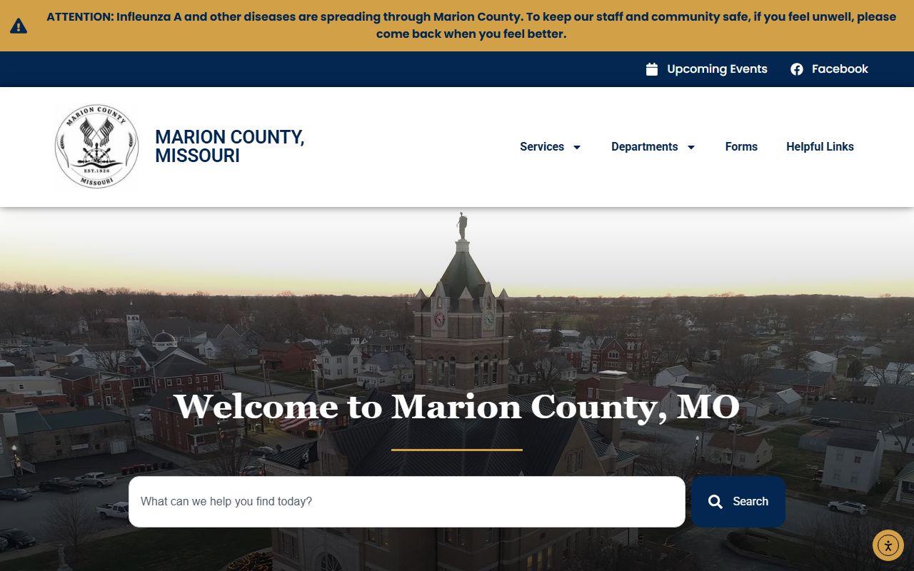 Marion County government website for dissolution of marriage records