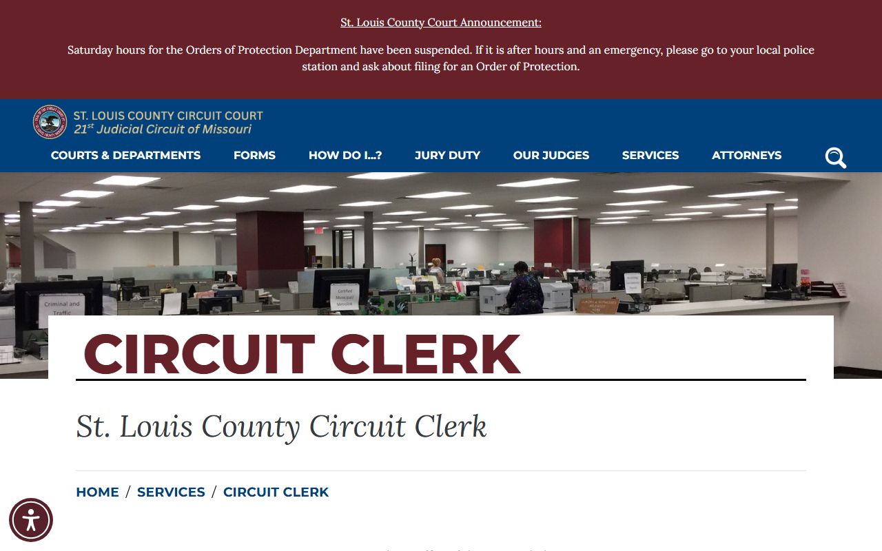 St. Louis County Circuit Clerk page for dissolution of marriage records